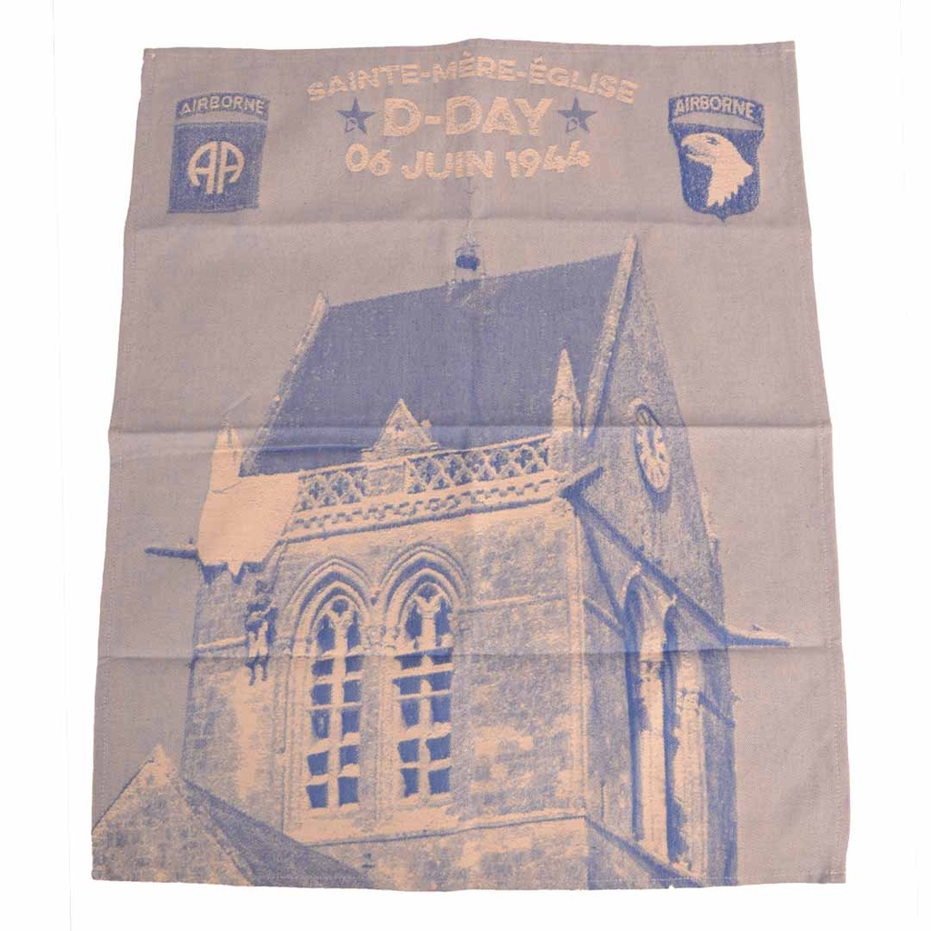 Torchon église bleu