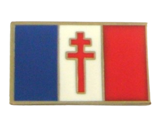 Free France Flag Enamel Badge