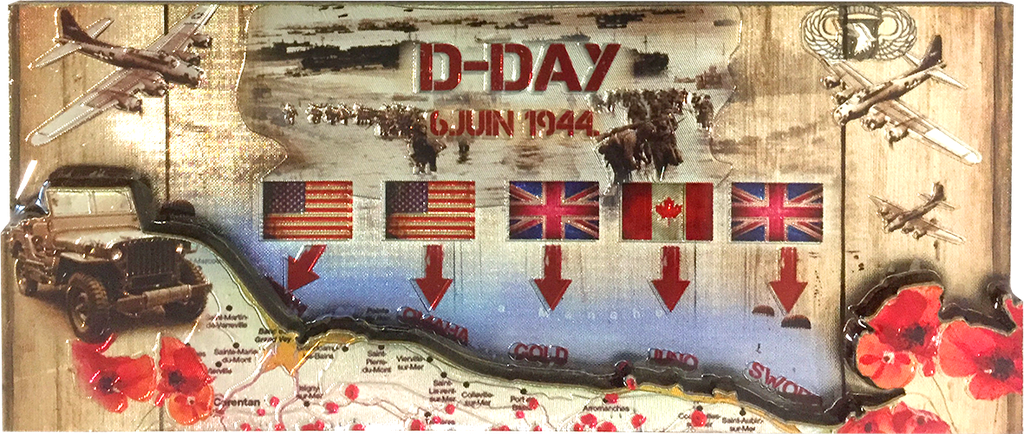 D-Day Map Foiled Magnet