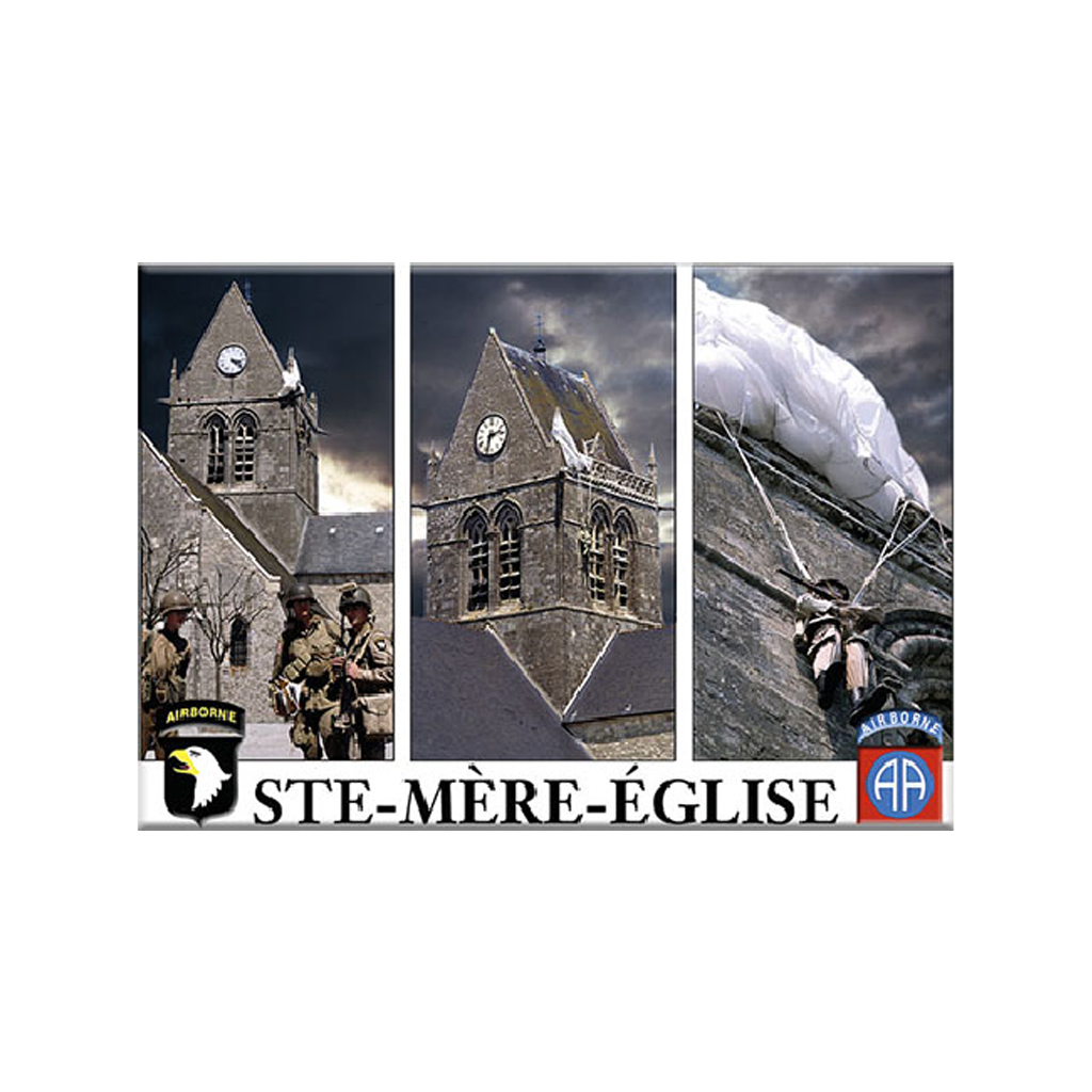 3 Views Sainte-Mère-Eglise Metal Magnet