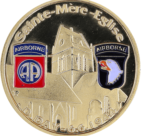 Médaille Ste Mère + logos Airborne