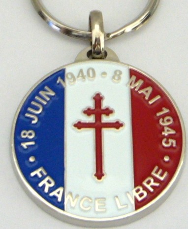 Free France Metal Keyring