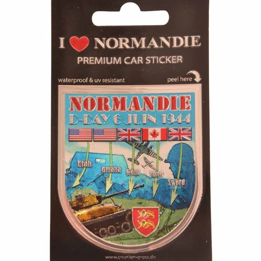 [0960370 GROSS] Autocollant Normandie  D-Day pour voiture