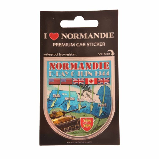 [0960370 Gross] Autocollant Normandie  D-Day pour voiture