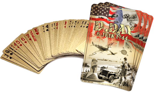 [432006 Presti] Jeu de cartes foiled Vintage D-Day Drapeaux