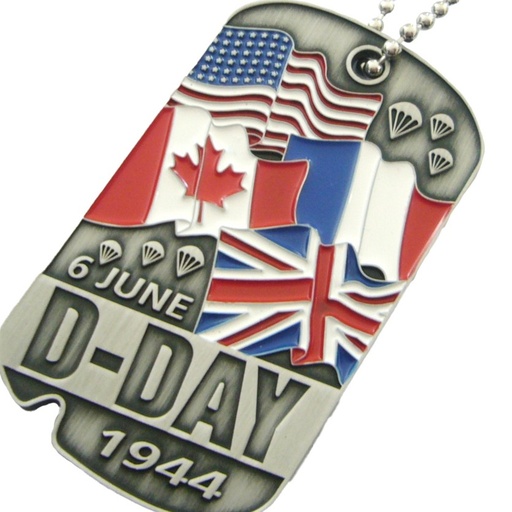 [51335 Brittany] Dog tag D-Day flags