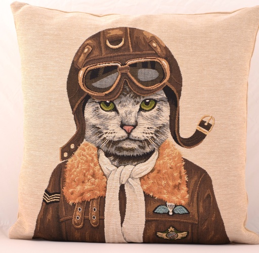 [XS002821/3059 B&T] Aviator Cat Cushion Case