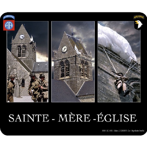 [1019A 11101 Le Goubey] 3-View Sainte-Mère-Eglise Mouse Pad