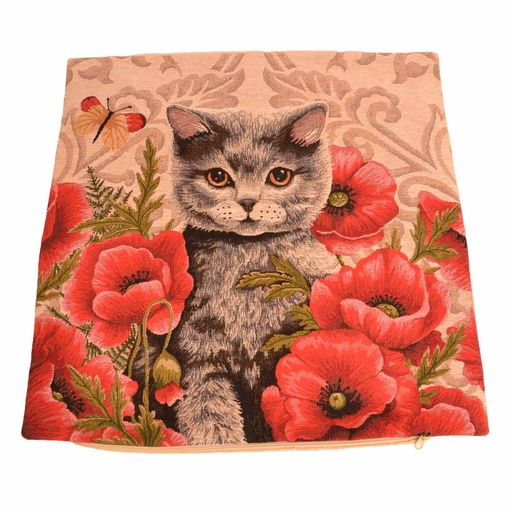 [XS003838/7210 B&T] Housse de Coussin Chat Poppie